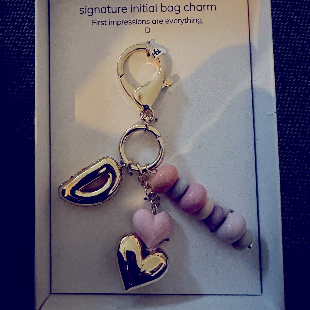Baublebar Bling Letter Key/ Bag  Charm (D) Boxed new